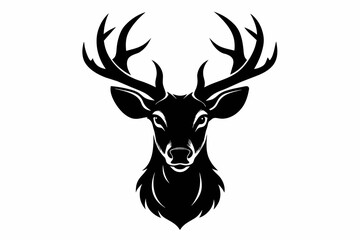 Deer head silhouette white background