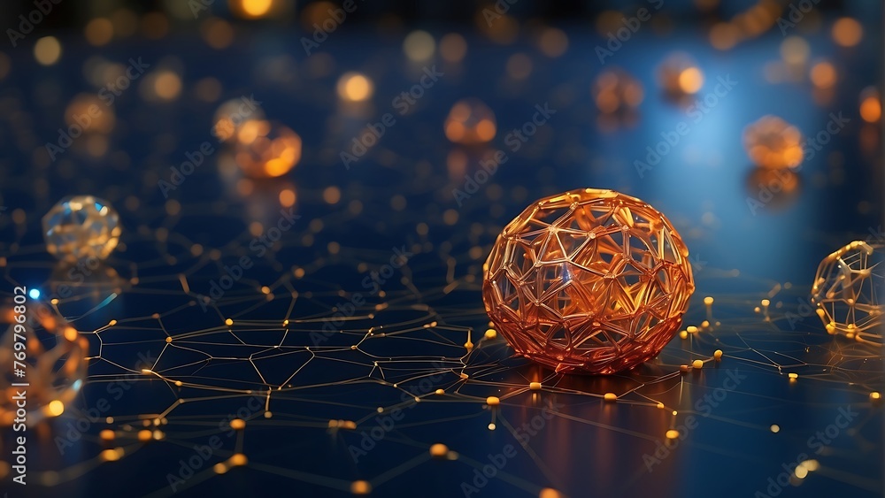 Wall mural data network concept on abstract background.