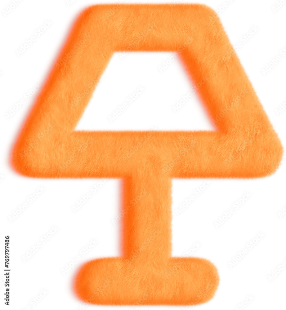 Sticker lamp orange fluffy icon