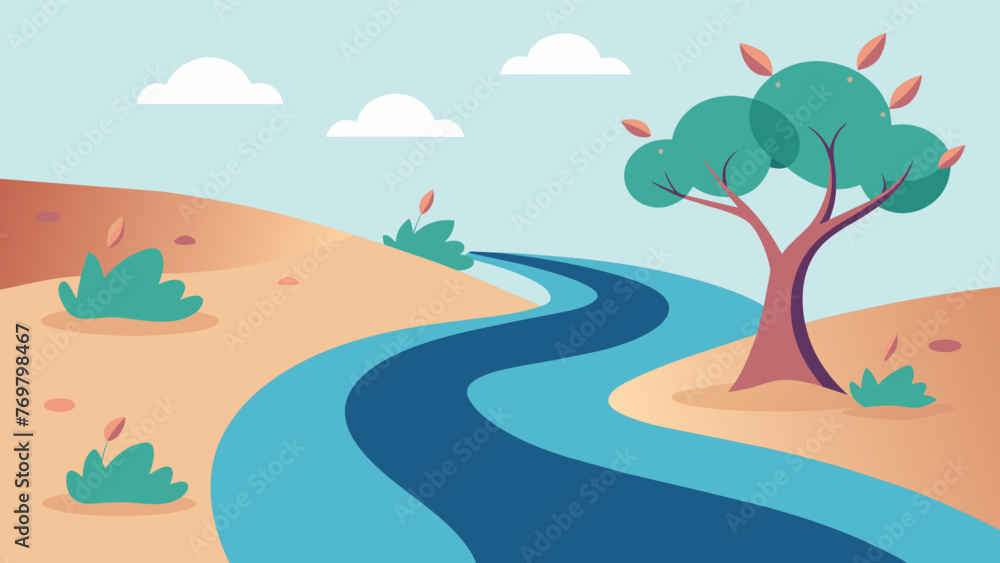 Poster a small stream its babbling flow harmonizing with the soft whispers of the tree branches as they swa