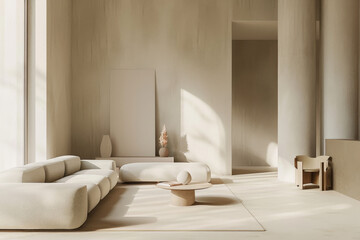 Contemporary living room with modular sofa and soft natural light