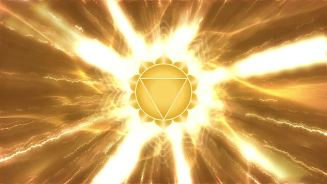 Manipura Solar Plexus Chakra Spiritual Yellow Endless Loop Animation