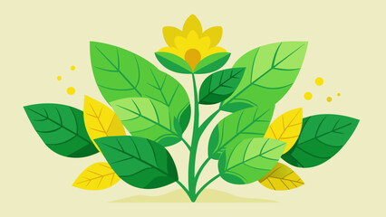  A thick leafy plant with bright yellow flowers representing the use of natural herbal remedies and the power of minerals found in plants. - obrazy, fototapety, plakaty