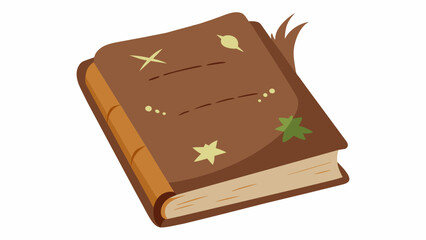  A closeup of a traditional medicine book its leather cover worn from years of use revealing handwritten recipes for healing remedies.