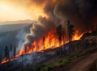 severe forest fire