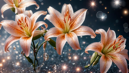 Fototapeta na wymiar Beautiful background with lilies