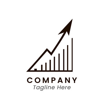 accounting logo design icon template accounting, financial graph arrow upward profit success product business brand