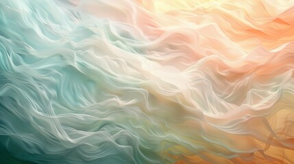 Abstract waves in soft, pastel hues. Soft brushstrokes, subtle gradients, delicate textures, warm...