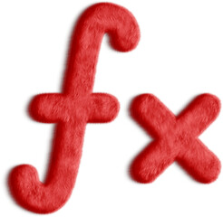 Math Function Red Fluffy Icon