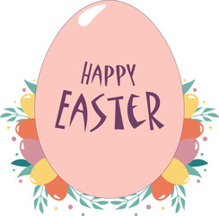 Happy Easter design element. Vector design in flat style isolated on transparent background.
