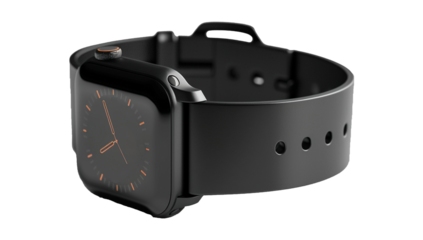 Smart watch mockup isolated on transparent backgrounds. Generative AI