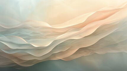 Abstract waves in soft, pastel hues. Soft brushstrokes, subtle gradients, delicate textures, warm...