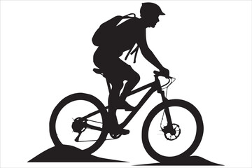 Bicycle riding black Silhouette Vector design white background