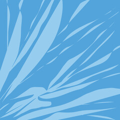 Stylised abstract pattern with blue leaf strokes art form on a light blue background, 