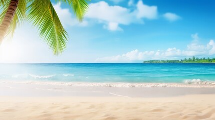 Fototapeta na wymiar Tropical beach with sand, summer holiday background 