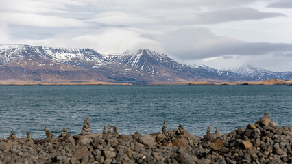 Beautiful icelandic architecture in Reykjavik, Iceland on march 2024