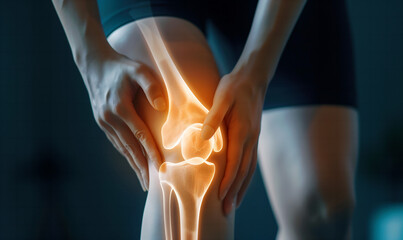 Suffering from knee pain x-ray concept, medical treatment, rehabilitation and injury concept