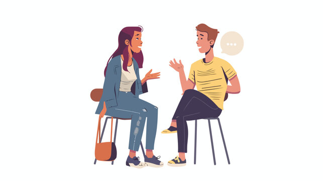 Couple in discussion flat cartoon vactor 
