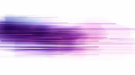 Horizontal lines in shades of purple Simulates motion blur from a fast-moving camera. Against a plain white background devoid of text, each line has a different color to convey speed and liveliness.