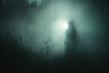 A creature of mist and light, her presence a soft glow in the darkness, guiding lost travelers with whispers of wisdom and courage.