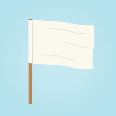 white flag typically symbolizes surrender, peace or truce in various contexts, such as warfare or negotiations- vector illustration - obrazy, fototapety, plakaty