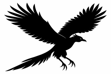 Fototapeta premium flying bird vector illustration silhouette black