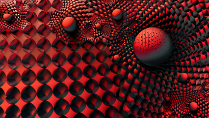A gorgeous geometric pattern in shade of black and red - obrazy, fototapety, plakaty