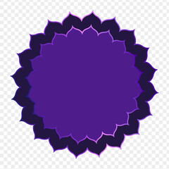 Round mandala pattern on transparent background