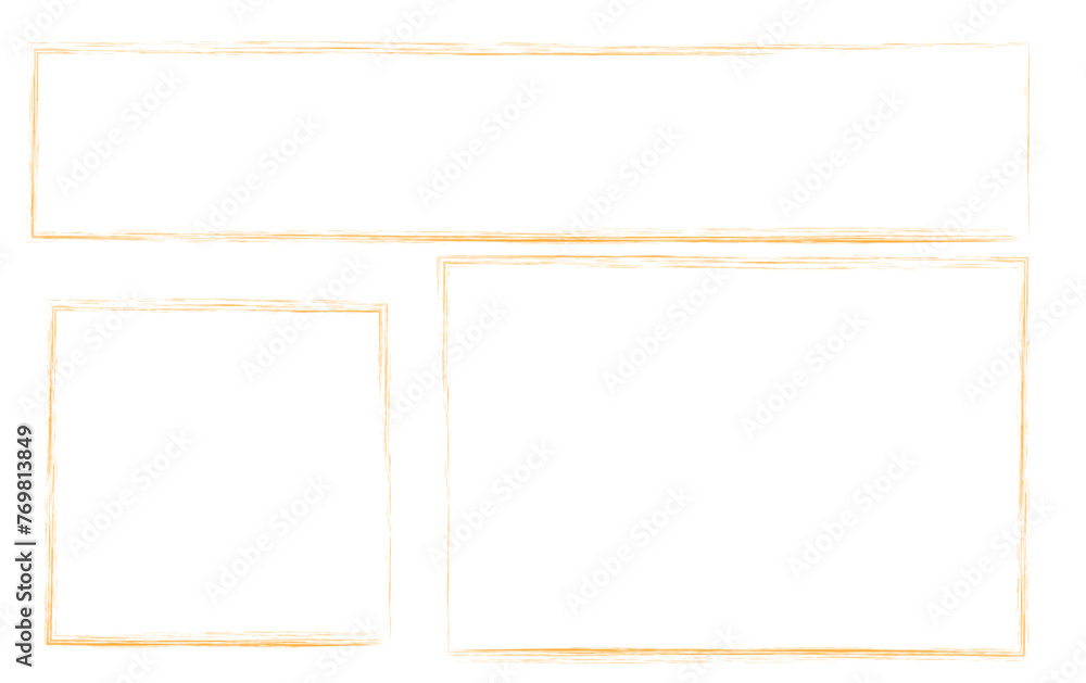 Poster grunge square and rectangle frames. ink empty black boxes set. rectangle borders collections. rubber