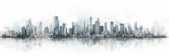 Skyline buildings silhouette,created with Generative AI tecnology.