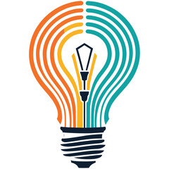 Logo - Vibrant Illumination - The Multicolored Light Bulb - obrazy, fototapety, plakaty