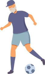 Play soccer icon cartoon vector. Adult retirement. Generation person music
