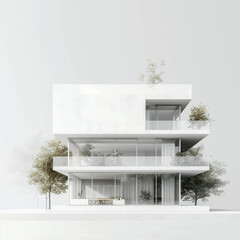 minimalist building architecture,created with Generative AI tecnology.