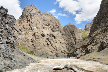 Yolyn Am  -  gorge in the Gurvan Saikhan Mountains of southern Mongolia.