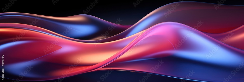 Poster dynamic red and blue wave generative ai
