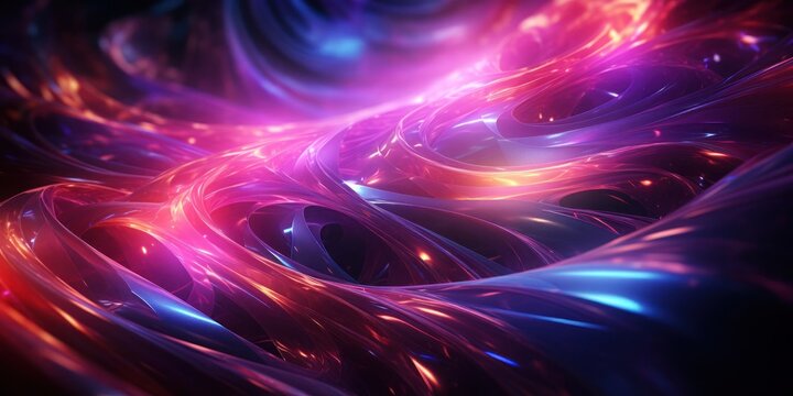 Glowing Swirl Abstract Design in Computer Generated Image Generative AI