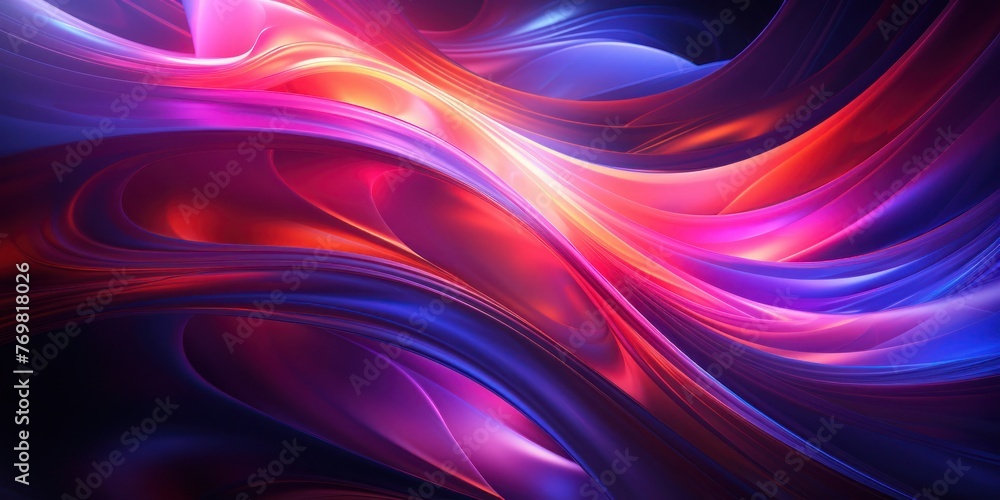 Poster colorful abstract background with wavy lines generative ai