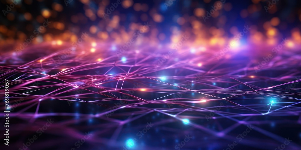 Poster vibrant abstract background with lines and dots generative ai