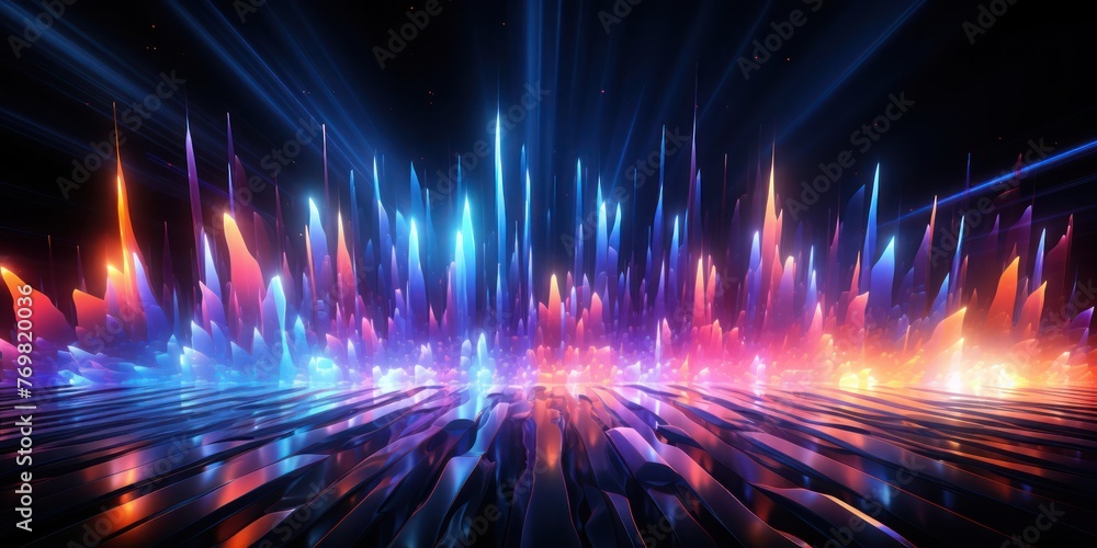 Poster vibrant light and line abstract background generative ai