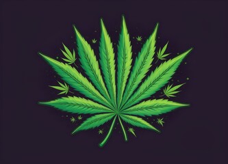 Fototapeta na wymiar Vibrant Cannabis Marijuana Illustration: Colorful Weed Artwork for Creative Projects