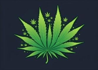Fototapeta na wymiar Vibrant Cannabis Marijuana Illustration: Colorful Weed Artwork for Creative Projects