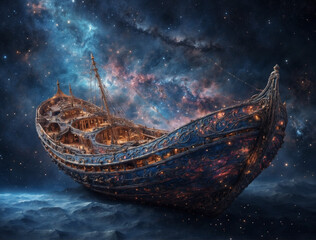 old ship in space