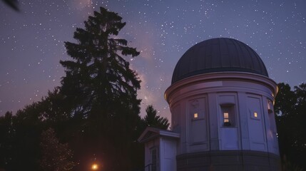 Obraz premium Classic cosmic observatory, stargazing events, lectures on the mysteries of the universe