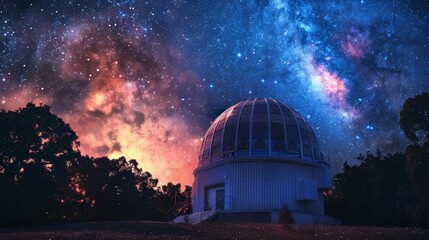 Classic cosmic observatory, stargazing events, lectures on the mysteries of the universe - obrazy, fototapety, plakaty