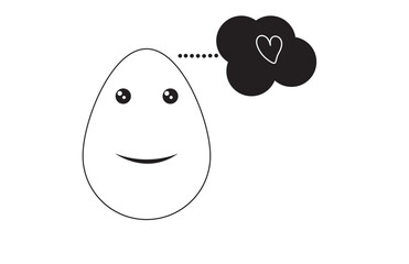 Easter egg vector line icon, black silhouette doodle symbol outline design, bunny eggs  pattern, cute decoration element isolated on white background. Traditional religious holiday illustration