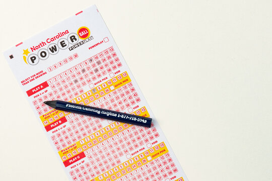 NC Powerball lottery form with a problem gambling pencil