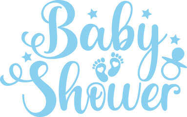 Baby shower typography design on plain white transparent isolated background for card, shirt, hoodie, sweatshirt, apparel, tag, mug, icon, poster or badge