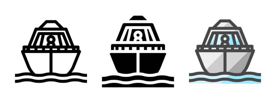 Multipurpose helmsman vector icon in outline, glyph, filled outline style. Three icon style variants in one pack.