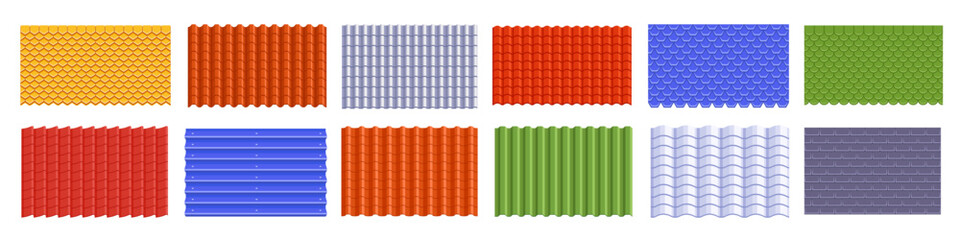 Roof tile seamless pattern. Rooftop tile background. © DOBRYI VECHIR STUDYA