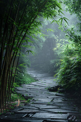 Enchanted Bamboo Grove Pathway